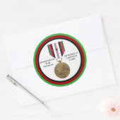 3 CAMPAGNE STARS AFGHANISTAN WAR VETERAN RONDE STICKER (Envelop)