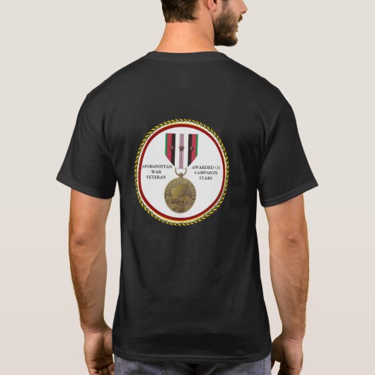 3 CAMPAGNE STARS AFGHANISTAN WAR VETERAN T-SHIRT (Achterkant)