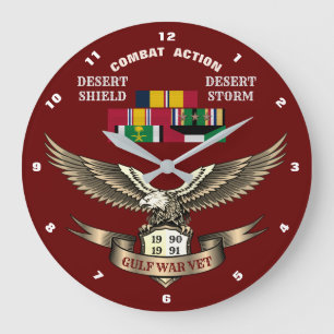 3 CAMPAGNE STARS PERSIAN GULF WAR VETERAN GROTE KLOK