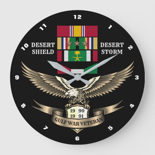 3 CAMPAIGN STARS GULF WAR VETERANS GROTE KLOK (Voorkant)