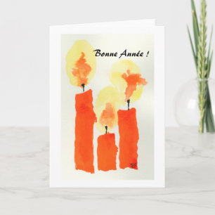 3 Candles, goed Nieuwjaar. Feestdagen Kaart