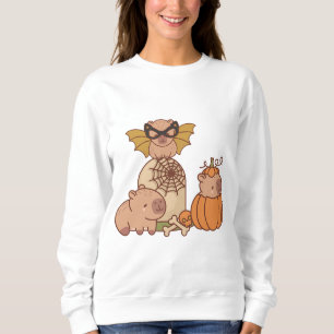 3 Capybara's met Halloween-thema Trui