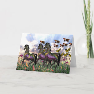 3 Carrousel Horses Wenskaart Kaart