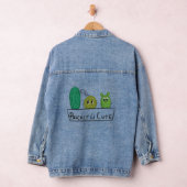 3 Cartoon Cactus Baby's in Pot Denim Jacket (Hangar)