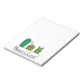 3 Cartoon Cactus Baby's in Pot Notitieblok (Linkerzijde)