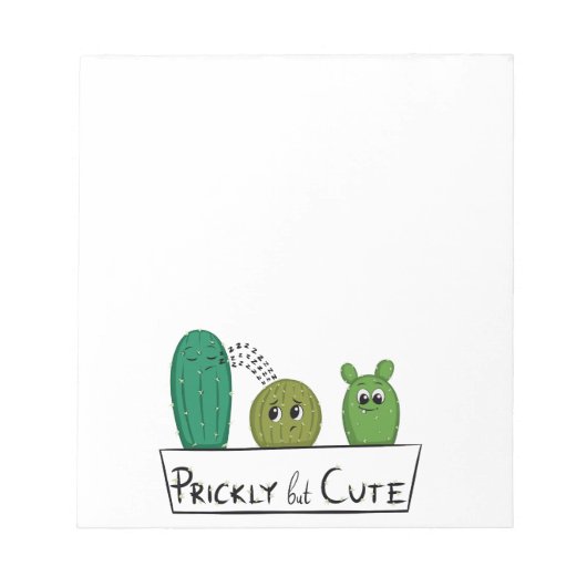 3 Cartoon Cactus Baby's in Pot Notitieblok (Voorkant)
