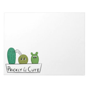 3 Cartoon Cactus Baby's in Pot Notitieblok