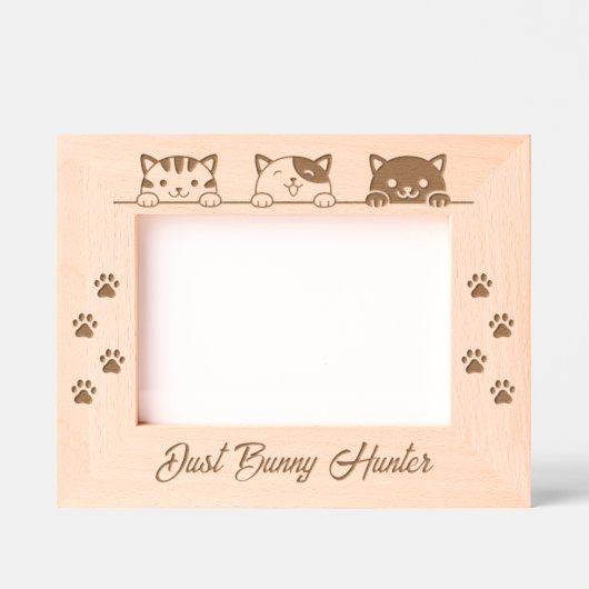 3 Cartoon Katten Poot Prints 7x5 Gegraveerde Lijstjes (Voorkant)