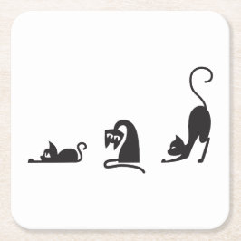 3 cats kartonnen onderzetters