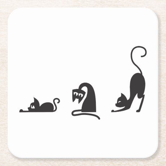 3 cats kartonnen onderzetters (Voorkant)