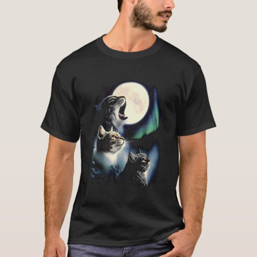 3 Cats Moon T-shirt (Voorkant)