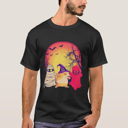 3 Cavia Halloween Pompoen T-shirt (Voorkant)
