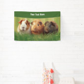 3 cavia's op gras spandoek (Insitu)