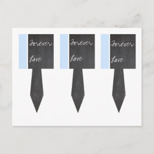 3 Chalkboard Blue Cup Cake Picks Briefkaart