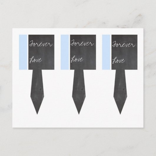 3 Chalkboard Blue Cup Cake Picks Briefkaart (Voorkant)