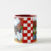 3 Chef Dachshunds Tweekleurige Koffiemok (Center)