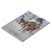 3 Chestnut Dun Ranch Horses in een winterbos Notitieboek (Linkerzijde)