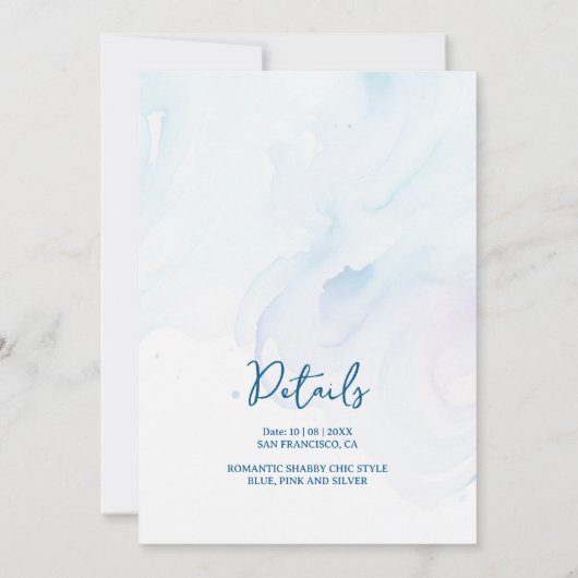 3 Chic Blue Bridesmaid Dresses Watercolor Proposal (Achterkant)