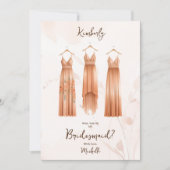3 Chic Peach Bridesmaid Dresses Watercolor Ask (Voorkant)