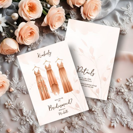 3 Chic Peach Bridesmaid Dresses Watercolor Ask