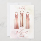 3 Chic Pink Bridesmaid Dresses Watercolor Request (Voorkant)