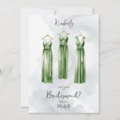 3 Chic Sage Bridesmaid Dresses Watercolor Request (Voorkant)