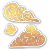 3 Chinese Auspicious Clouds nieuwjaar Sticker (Voorkant)