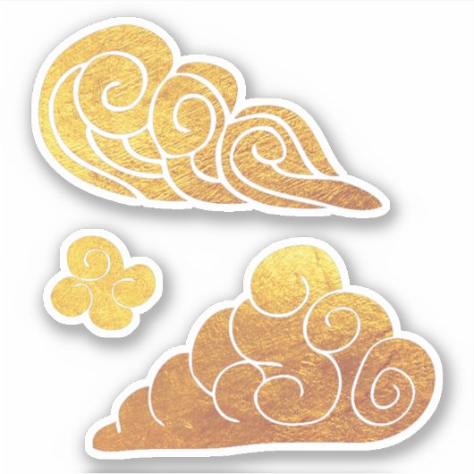 3 Chinese Auspicious Clouds nieuwjaar Sticker (Voorkant)