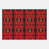 3 Chinese Dragon papier gesneden jaar WPFS Inpakpapier Vel (Voorkant 2)