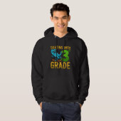 3 Class Dinosaur Skateboard Last First Day School  Hoodie (Voorkant volledig)