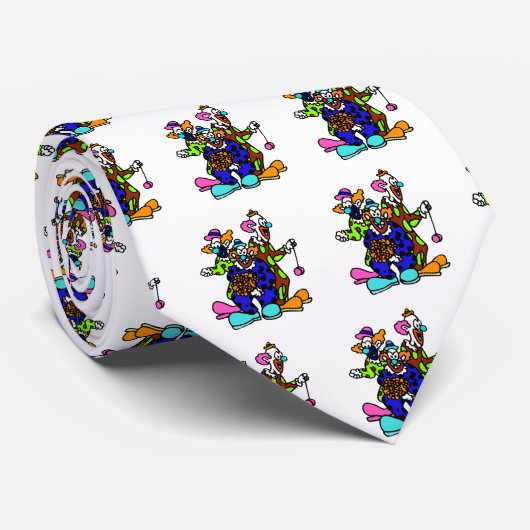 3 clowns stropdas (Opgerold)