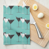 3 Cocktails B&W Martinis aqua - keukenhanddoek (Quarter Fold)
