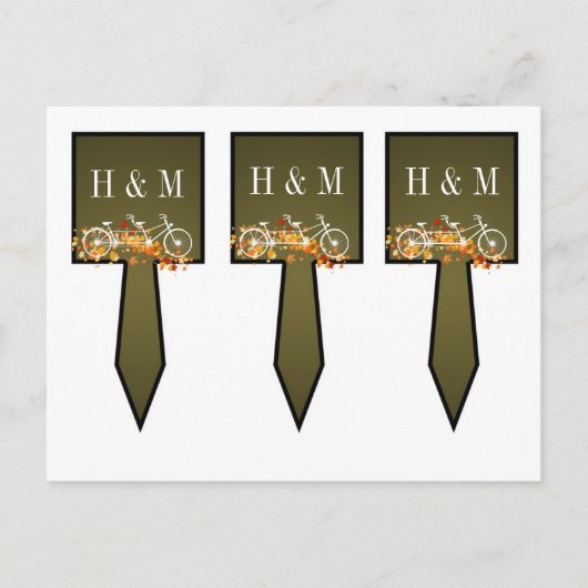 3 Cokeskieten Whimsical Brown Herfst Double Bike Briefkaart (Voorkant)