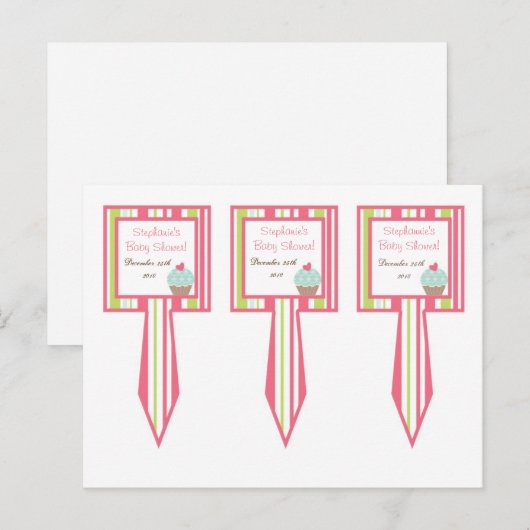 3 CokespantserTea Pink Pastel Flowers Briefkaart (Voorkant / Achterkant)