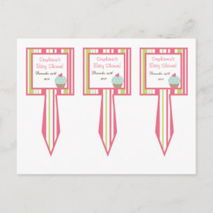 3 CokespantserTea Pink Pastel Flowers Briefkaart