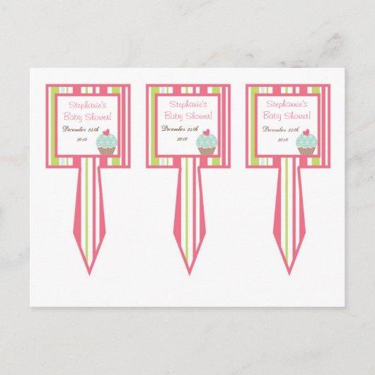 3 CokespantserTea Pink Pastel Flowers Briefkaart (Voorkant)