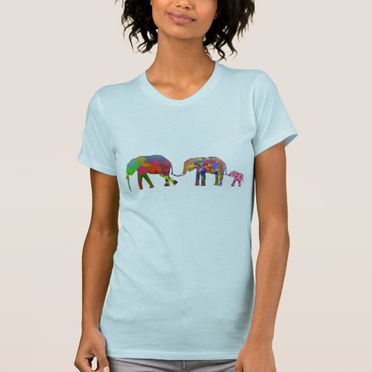 3 Colorful Elephants die rondlopen - Pop Art T-shirt (Voorkant)