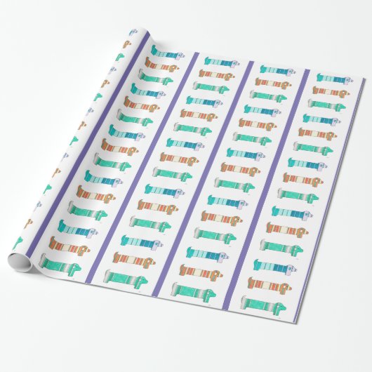 3 Colour Study #1 Dachshund-verlooppapier Cadeaupapier (Uitgerold)