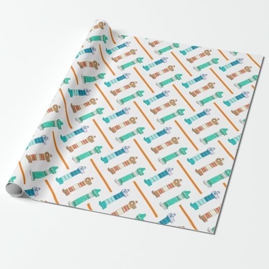 3 Colour Study #1 Dachshund-verlooppapier Cadeaupapier (Uitgerold)