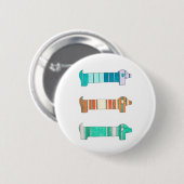 3 Colour Study #1 Pinback Button in Dachshund (Voorkant /achterkant)