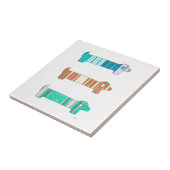 3 Colour Study #1 Tile in Dachshund Tegeltje (Zijkant)