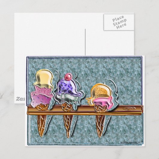 3 consumptie-ijs 1 briefkaart (Voorkant / Achterkant)