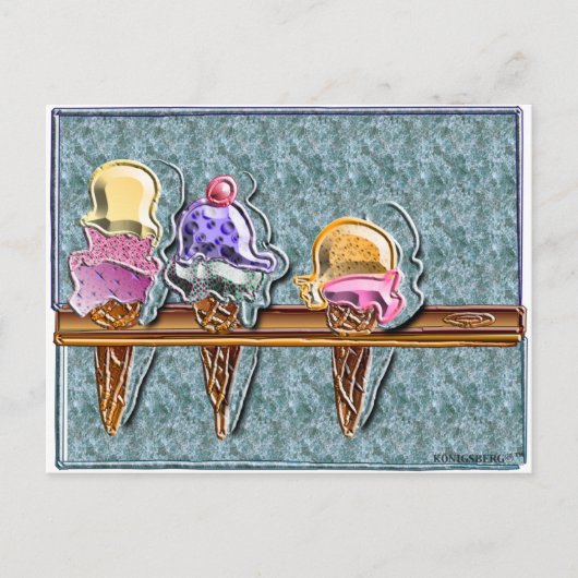 3 consumptie-ijs 1 briefkaart (Voorkant)