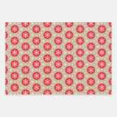 3 Coördinatie van de Rood Tan-kerstboomrendieres Inpakpapier Vel (Voorkant 2)