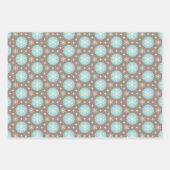 3 Coördinatie van kersttaupe Grey Turquoise Inpakpapier Vel (Voorkant 3)