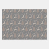 3 Coördinatie van kersttaupe Grey Turquoise Inpakpapier Vel (Voorkant 2)