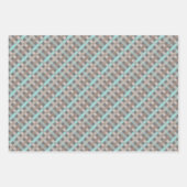 3 Coördinatie van kersttaupe Grey Turquoise Inpakpapier Vel (Voorkant)