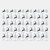 3 Coördinatie zwarte witte kerstsnowflake Inpakpapier Vel (Voorkant 2)