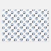 3 Coördinerende lichtblauwe zwarte volleyballen Inpakpapier Vel (Voorkant 3)