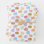 3 coördinerende patronen kleurrijke macarons inpakpapier vel (In situ)
